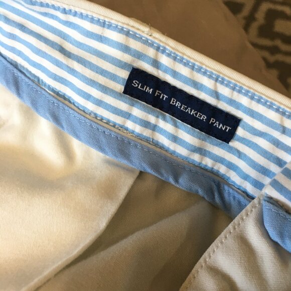Vineyard Vines Off White Slim Fit Breaker Pants Men's Sz 38x30 - Picture 5 of 7